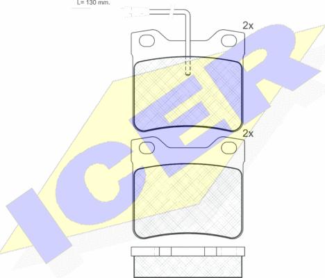 Icer 180787 - Kit de plaquettes de frein, frein à disque cwaw.fr