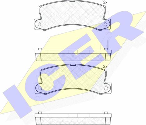 Icer 180734 - Kit de plaquettes de frein, frein à disque cwaw.fr