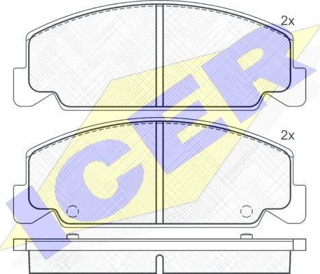 Icer 180735 - Kit de plaquettes de frein, frein à disque cwaw.fr