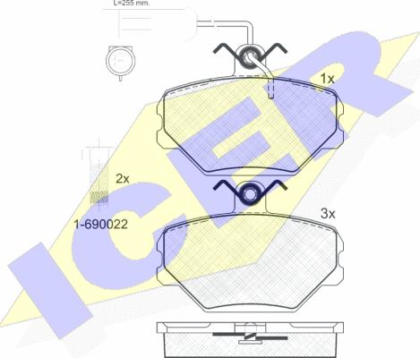 Icer 180729-203 - Kit de plaquettes de frein, frein à disque cwaw.fr