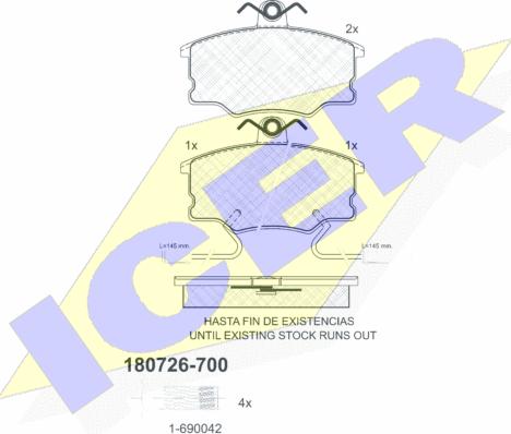 Icer 180726-700 - Kit de plaquettes de frein, frein à disque cwaw.fr