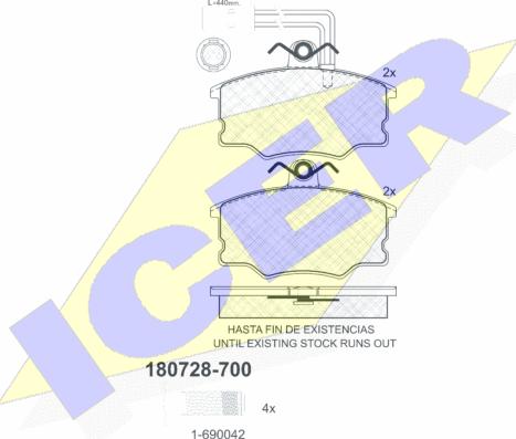 Icer 180728-700 - Kit de plaquettes de frein, frein à disque cwaw.fr