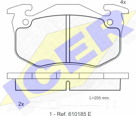 Icer 180723 - Kit de plaquettes de frein, frein à disque cwaw.fr