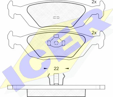 Icer 180778 - Kit de plaquettes de frein, frein à disque cwaw.fr