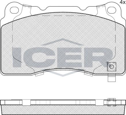 Icer 181990e1 - Kit de plaquettes de frein, frein à disque cwaw.fr