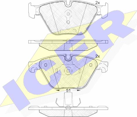 Icer 181998 - Kit de plaquettes de frein, frein à disque cwaw.fr