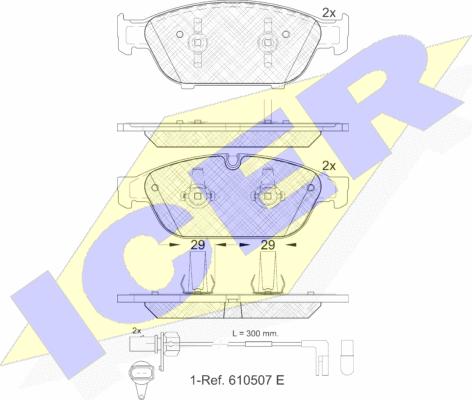 Icer 181993 - Kit de plaquettes de frein, frein à disque cwaw.fr