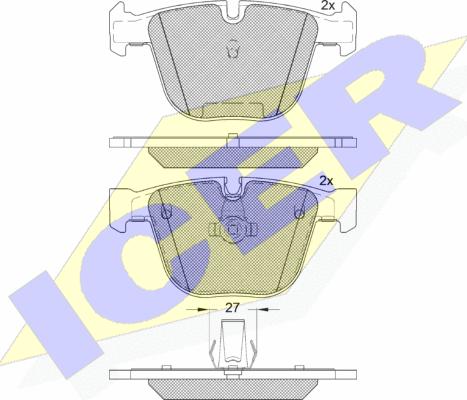 Icer 181949 - Kit de plaquettes de frein, frein à disque cwaw.fr