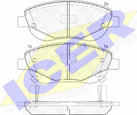 Icer 181944 - Kit de plaquettes de frein, frein à disque cwaw.fr