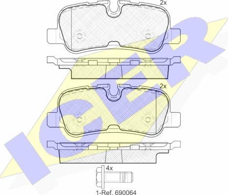 Icer 181946 - Kit de plaquettes de frein, frein à disque cwaw.fr