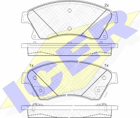 Icer 181942-202 - Kit de plaquettes de frein, frein à disque cwaw.fr