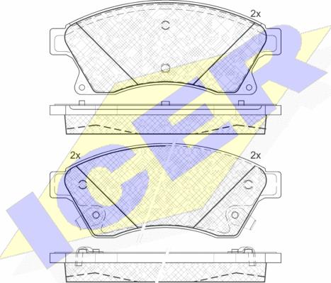 Icer 181942 - Kit de plaquettes de frein, frein à disque cwaw.fr