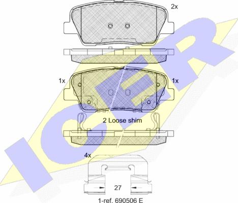 Icer 181954-066 - Kit de plaquettes de frein, frein à disque cwaw.fr