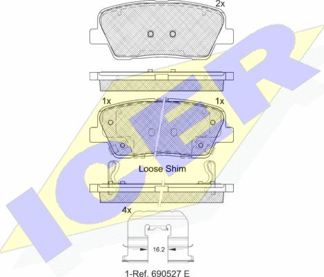 Icer 181954-233 - Kit de plaquettes de frein, frein à disque cwaw.fr