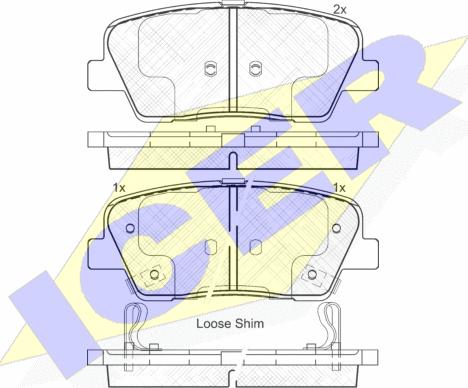 Icer 181954 - Kit de plaquettes de frein, frein à disque cwaw.fr