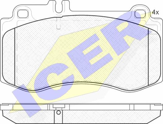 Icer 181950 - Kit de plaquettes de frein, frein à disque cwaw.fr