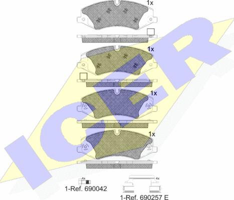 Icer 181957-203 - Kit de plaquettes de frein, frein à disque cwaw.fr