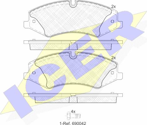 Icer 181957 - Kit de plaquettes de frein, frein à disque cwaw.fr