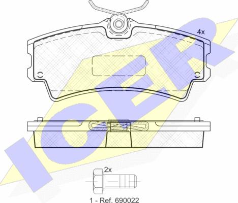 Icer 181960 - Kit de plaquettes de frein, frein à disque cwaw.fr