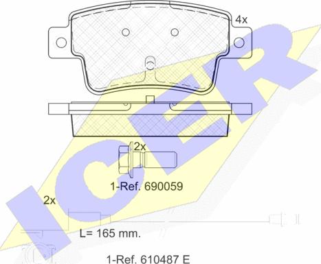 Icer 181968 - Kit de plaquettes de frein, frein à disque cwaw.fr