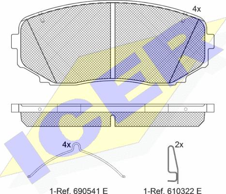 Icer 181962-233 - Kit de plaquettes de frein, frein à disque cwaw.fr