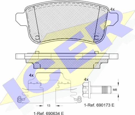 Icer 181904203 - Kit de plaquettes de frein, frein à disque cwaw.fr