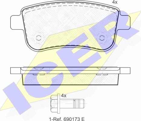 Icer 181904 - Kit de plaquettes de frein, frein à disque cwaw.fr