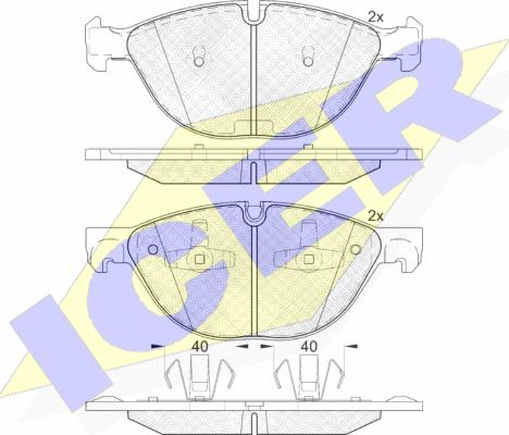 Icer 181905 - Kit de plaquettes de frein, frein à disque cwaw.fr