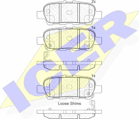 Icer 181901-203 - Kit de plaquettes de frein, frein à disque cwaw.fr