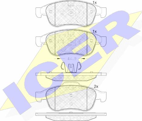 Icer 181915 - Kit de plaquettes de frein, frein à disque cwaw.fr