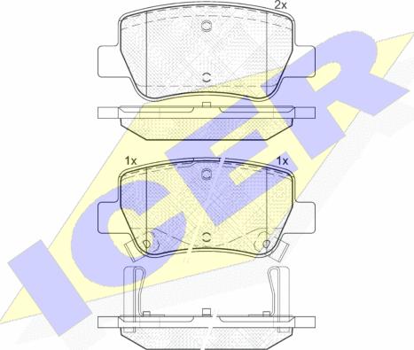 Icer 181916 - Kit de plaquettes de frein, frein à disque cwaw.fr