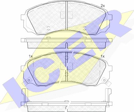 Icer 181911 - Kit de plaquettes de frein, frein à disque cwaw.fr