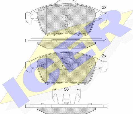 Icer 181918-208 - Kit de plaquettes de frein, frein à disque cwaw.fr