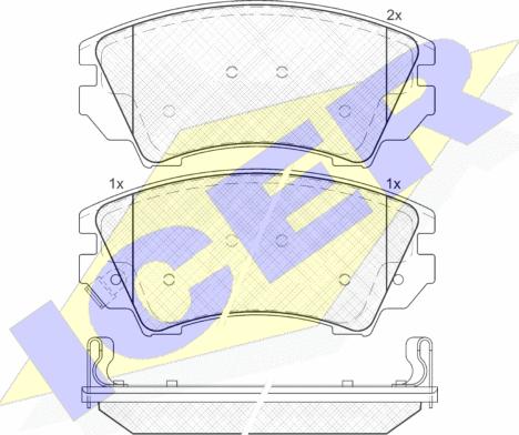 Icer 181913 - Kit de plaquettes de frein, frein à disque cwaw.fr