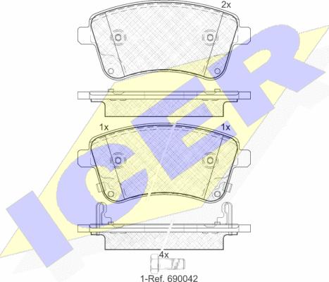 Icer 181985 - Kit de plaquettes de frein, frein à disque cwaw.fr