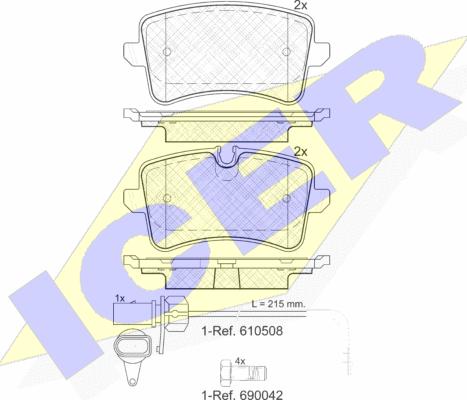 Icer 181986-203 - Kit de plaquettes de frein, frein à disque cwaw.fr