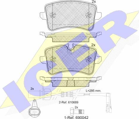 Icer 181986 - Kit de plaquettes de frein, frein à disque cwaw.fr