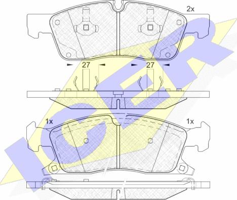 Icer 181988 - Kit de plaquettes de frein, frein à disque cwaw.fr