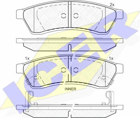 Icer 181930 - Kit de plaquettes de frein, frein à disque cwaw.fr