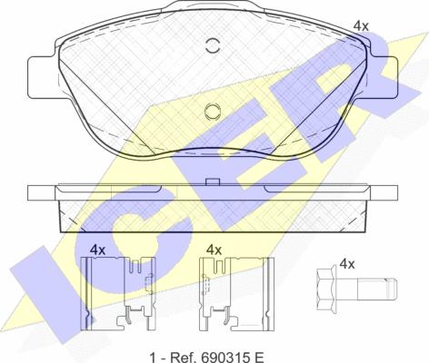 Icer 181925-201 - Kit de plaquettes de frein, frein à disque cwaw.fr