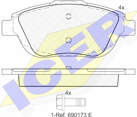 Icer 181925 - Kit de plaquettes de frein, frein à disque cwaw.fr