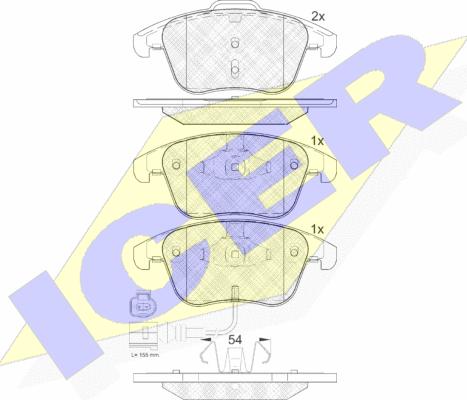 Icer 181923 - Kit de plaquettes de frein, frein à disque cwaw.fr