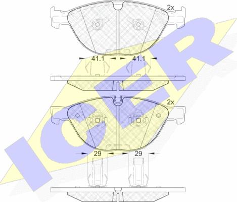 Icer 181973 - Kit de plaquettes de frein, frein à disque cwaw.fr