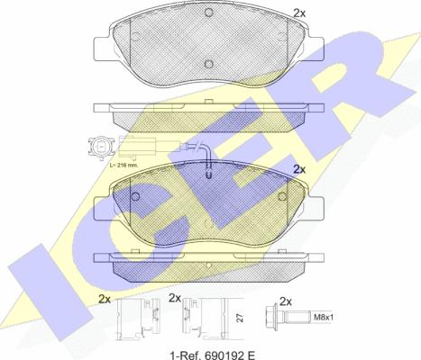 Icer 181445-071 - Kit de plaquettes de frein, frein à disque cwaw.fr