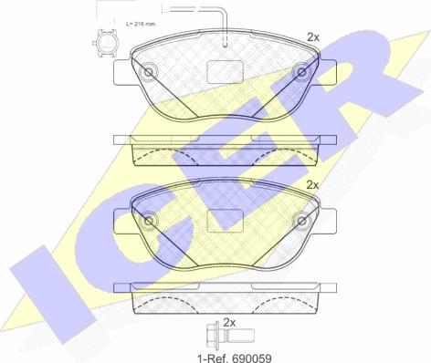 Icer 181440-203 - Kit de plaquettes de frein, frein à disque cwaw.fr