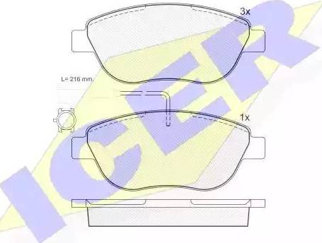 Icer 181440 - Kit de plaquettes de frein, frein à disque cwaw.fr