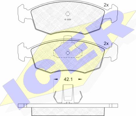 Icer 181441 - Kit de plaquettes de frein, frein à disque cwaw.fr