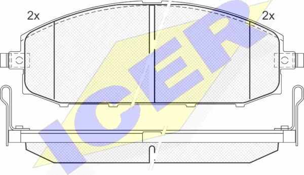 Icer 181448 - Kit de plaquettes de frein, frein à disque cwaw.fr