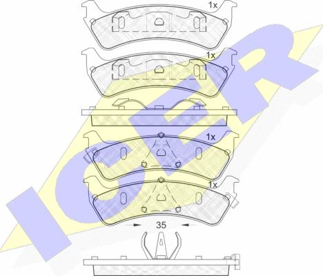 Icer 181409 - Kit de plaquettes de frein, frein à disque cwaw.fr