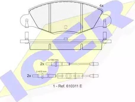 Icer 181406 - Kit de plaquettes de frein, frein à disque cwaw.fr